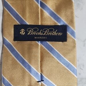 Vintage Brooks Brothers Tie Gold Blue